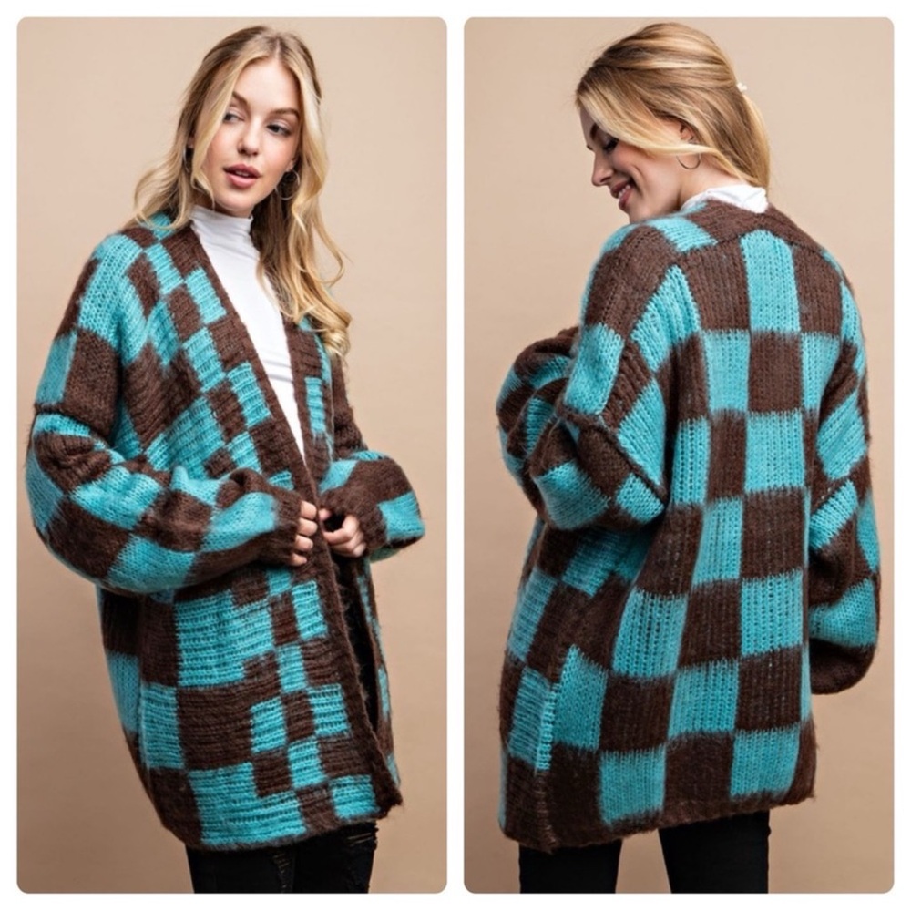#236 🌸FIRM 🌸New! Chunky Oversized Checkered Sweater